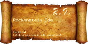 Rockenstein Ida névjegykártya